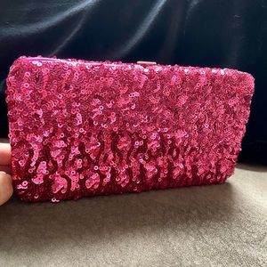 Hot Pink Sequin Clutch
